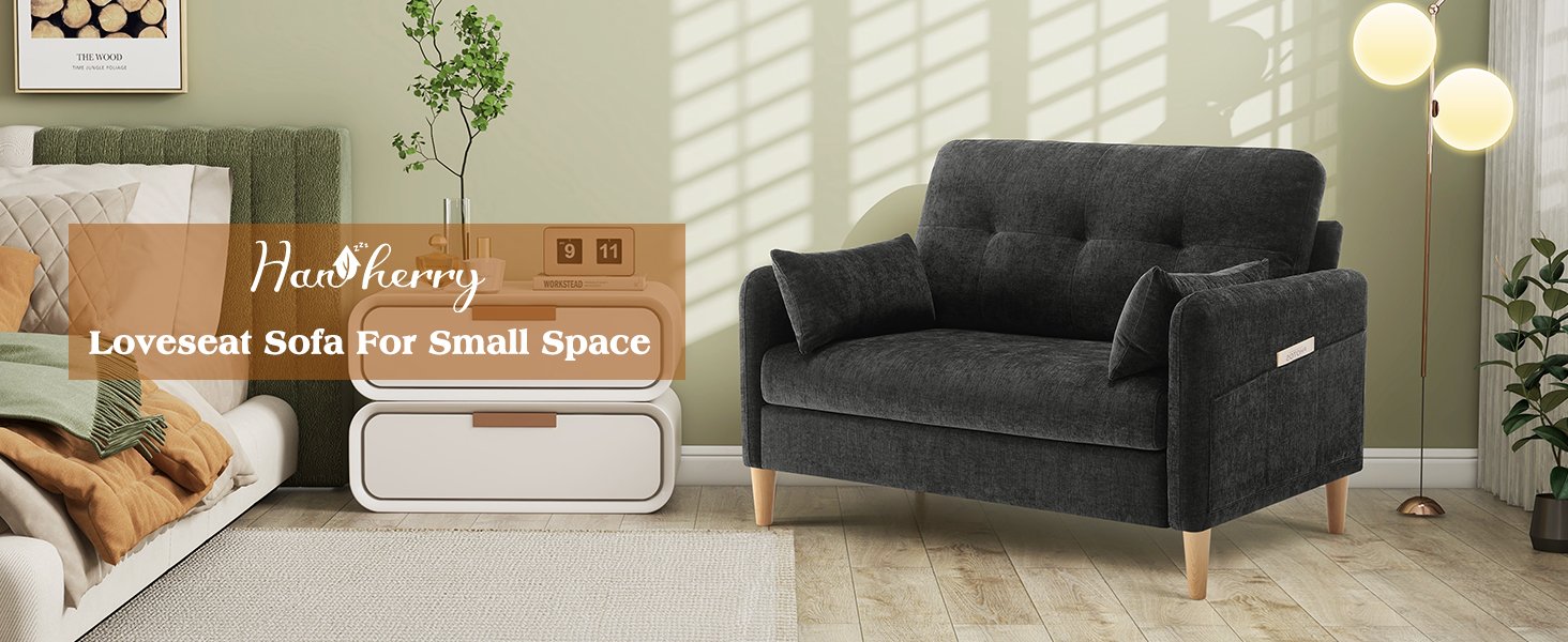 Hanherry Loveseat Chenille Removable Cover Apartment Sofa